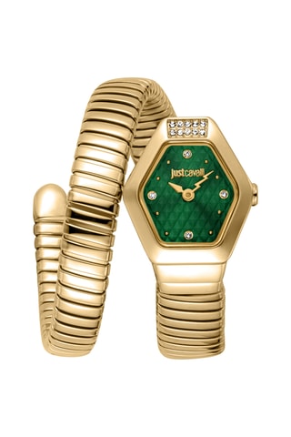 Montre à quartz en acier - Doré et vert