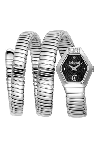 Montre à quartz en acier - Argenté et noir