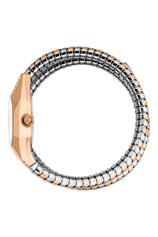 Montre à quartz en acier - Argenté et doré rose