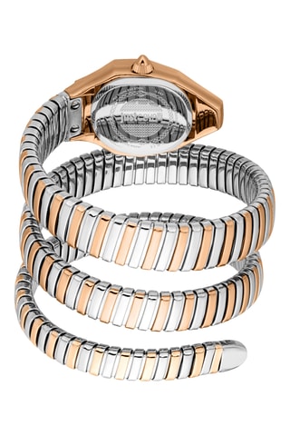 Montre à quartz en acier - Argenté et doré rose