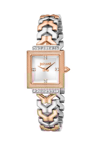 Montre à quartz en acier - Argenté et doré rose