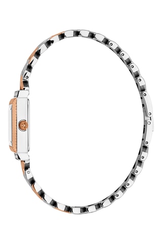 Montre à quartz en acier - Argenté et doré rose