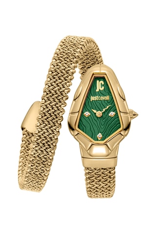 Montre à quartz en acier - Doré et vert