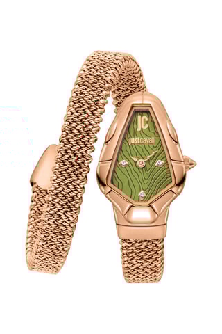 Montre à quartz en acier - Doré rose et vert