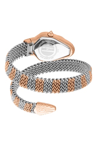 Montre à quartz en acier - Argenté et doré rose