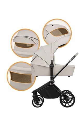 Multifunctionele Buggy 3-in-1 Mika Plus - Beige - Vanaf de Geboorte t/m 4 Jaar