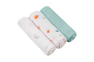 3 Bamboevezel Doeken Dot - Blauw en Wit