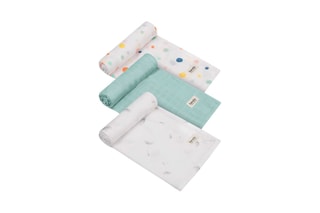 3 Bamboevezel Doeken Dot - Blauw en Wit