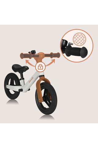 Loopfiets Toni -  Wit en Bruin - Vanaf 18 maanden - T/m 30 kg