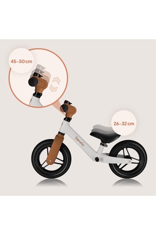 Loopfiets Toni -  Wit en Bruin - Vanaf 18 maanden - T/m 30 kg