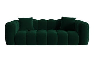 Canapé Clotilde - Vert bouteille - 3 places - Revêtement en velours