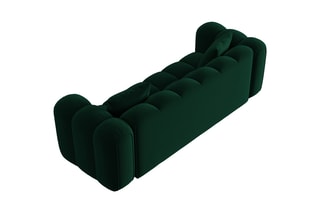Canapé Clotilde - Vert bouteille - 3 places - Revêtement en velours