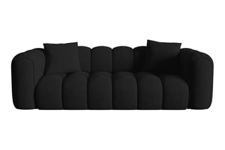 Canapé Clotilde - Noir - 3 places - Revêtement en tissu chenille