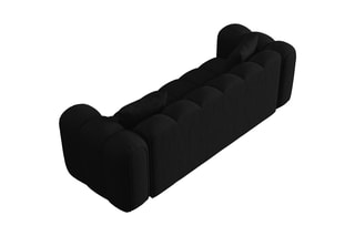 Canapé Clotilde - Noir - 3 places - Revêtement en tissu chenille