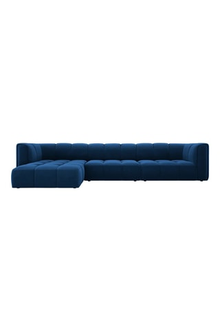 Canapé modulable Adams - Bleu roi - 5 places - Tissu toucher velours