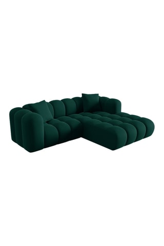 Canapé d’angle droit modulaire Halley - Vert - 3 places - En tissu velours