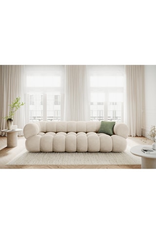 Canapé modulaire Maurice - Beige clair - 4 places - Toucher velours