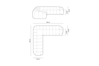 Canapé d’angle Lyna - Bleu roi - 5 places - En tissu velours