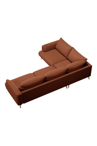 Canapé d'angle gauche Margot - Rouge brique - 6 places - Tissu structurel