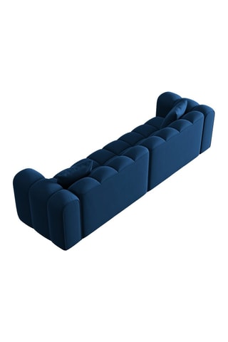 Canapé modulable Halley - Bleu roi - 4 places - En tissu velours