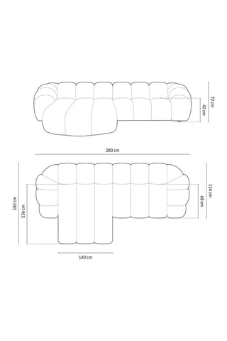Canapé d’angle gauche Lyna - Vert - 4 places - En tissu velours