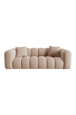 Canapé modulable Halley - Beige - 3 places - En tissu velours