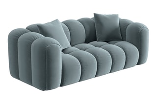 Canapé Clotilde - Bleu clair - 2 places - Revêtement en velours