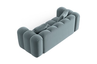 Canapé Clotilde - Bleu clair - 2 places - Revêtement en velours