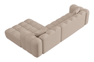 Canapé d’angle droit Clotilde - Beige - 4 places - En tissu chenille