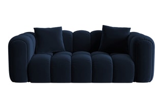 Canapé Clotilde - Bleu roi - 2 places - Revêtement en velours