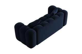 Canapé Clotilde - Bleu roi - 2 places - Revêtement en velours