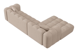 Canapé d’angle gauche Clotilde - Beige - 4 places - En tissu chenille