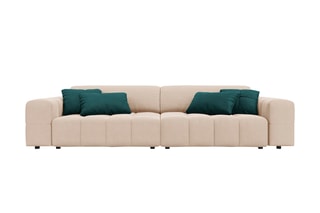 Canapé Luc - Beige - 4 places - Toucher velours