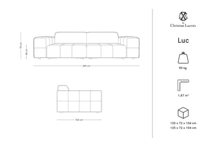 Canapé Luc - Beige - 4 places - Toucher velours