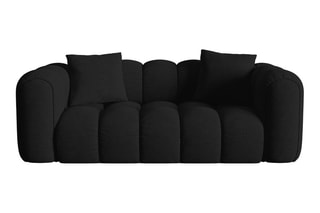 Canapé Clotilde - Noir - 2 places - Revêtement en tissu chenille