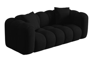 Canapé Clotilde - Noir - 2 places - Revêtement en tissu chenille