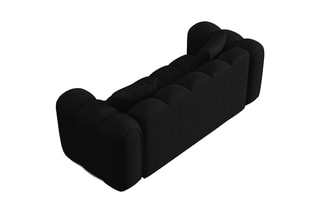 Canapé Clotilde - Noir - 2 places - Revêtement en tissu chenille