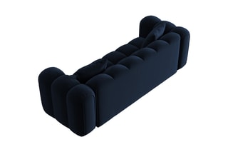 Canapé Clotilde - Bleu roi - 3 places - Revêtement en velours