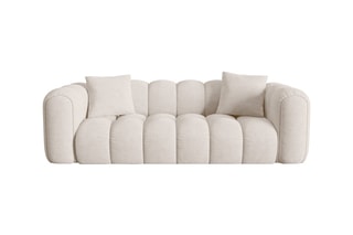 Canapé Clotilde - Beige - 3 places - Tissu chenille