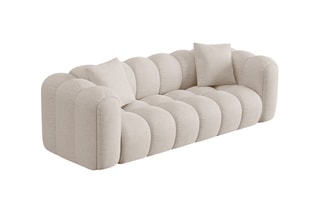 Canapé Clotilde - Beige - 3 places - Tissu chenille