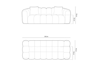 Canapé Clotilde - Beige - 3 places - Tissu chenille