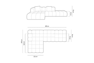 Canapé d'angle gauche Clotilde - Beige - 4 places - Revêtement en tissu