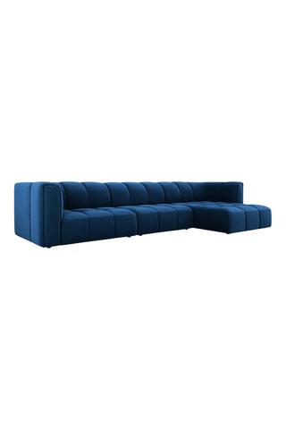 Canapé modulable Adams - Bleu roi - 5 places - Tissu toucher velours
