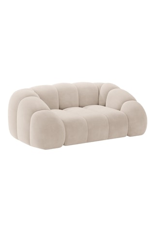 Canapé Lyna - Beige - 2 places - En tissu velours