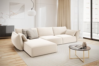 Canapé d'angle gauche Vanda Beige