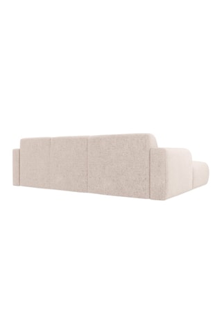 Canapé d'angle gauche Lola - Beige - 4 places - Tissu chenille