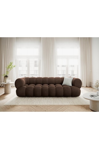 Canapé modulaire Maurice - Marron - 4 places - Tissu velours