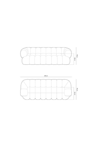 Canapé modulaire Maurice - Marron - 4 places - Tissu velours