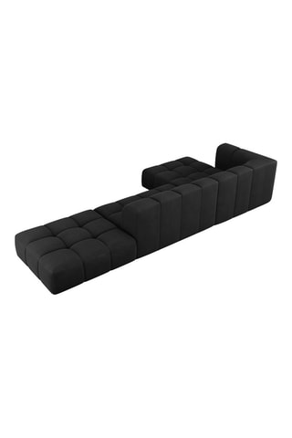 Canapé d'angle gauche modulaire Adams - Noir - 5 places - Tissu structurel