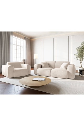 Canapé Théo - Beige - 2 places - En polyester